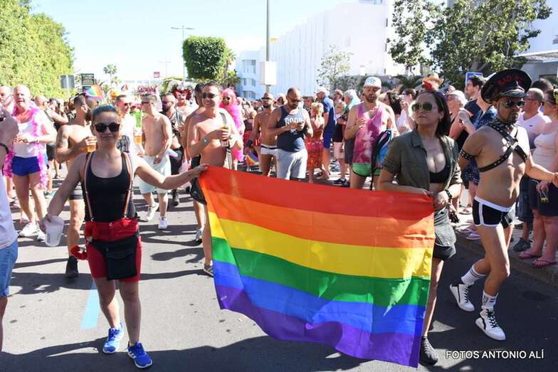 Imagen de archivo del desfile del Gay Pride 2018 en Maspalomas (Foto Antonio Alí)